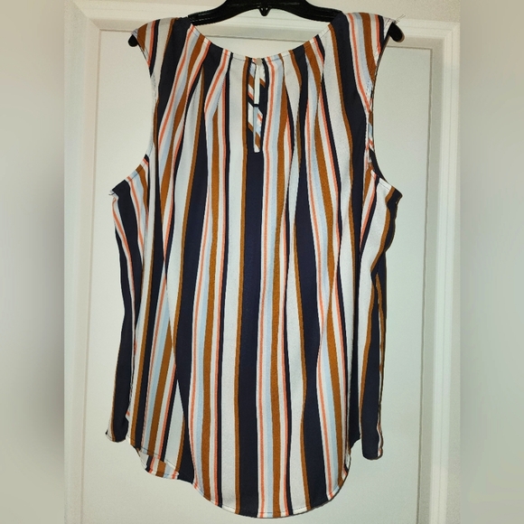 Worthington Multicolored Striped Dressy Tank Top XL - Picture 2 of 5